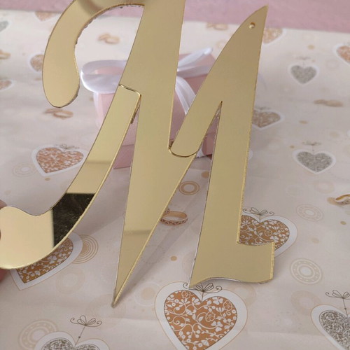 Gold plexiglass letter large used for decoration