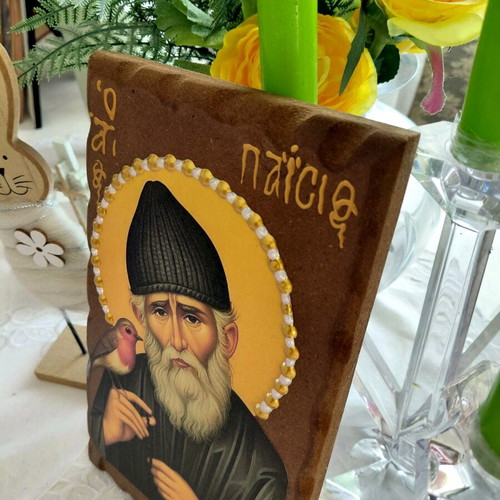 Άγιος Παΐσιος καινούργιος σε ξύλο mdf 24×15 εκ.