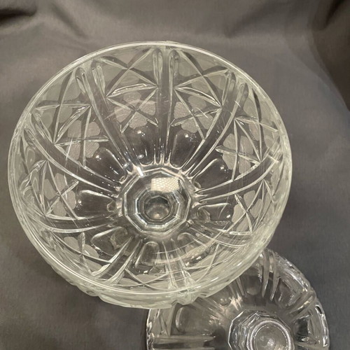 Glass vintage carved fondantier like new
