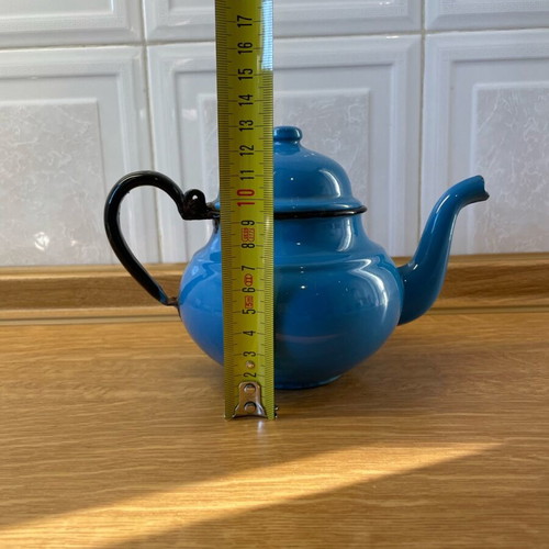 Vintage enamel teapot from Poland used
