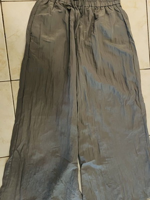 Zara wide satin pants, grey, size L