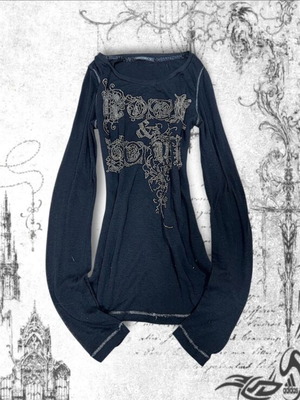 Y2K Affiction Shirt μεταχειρισμένο, μέγεθος S, μαύρο