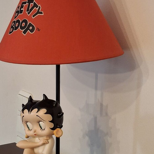 Betty Boop ceramic table lamp 2005, fabric shade