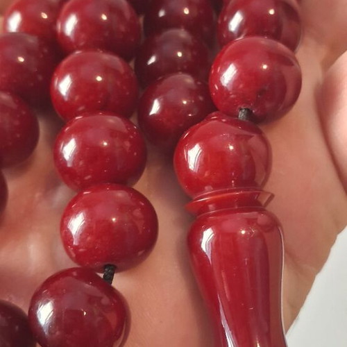 Bakelite burgundy mastic komboloi, 80g