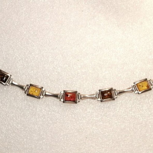 Silver bracelet 925 with amber, new