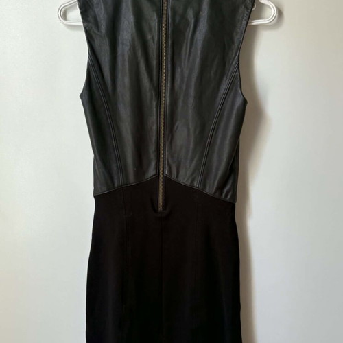 Helmut Lang Gala Leather Combo Dress like new, black, XS