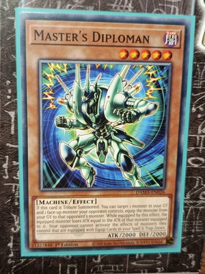 Master's Diploman card like new with Ultra Pro sleeve