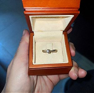 Μονόπετρο δαχτυλίδι λευκόχρυσο διαμάντι Μπριγιαν