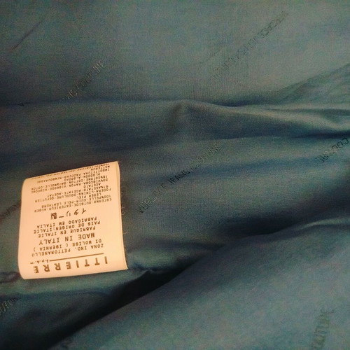 Versace unisex leather jacket, black and blue, size L