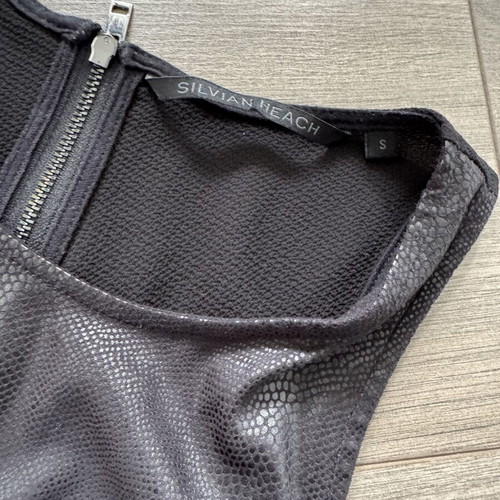 Silvian Heach black eco leather top size S like new