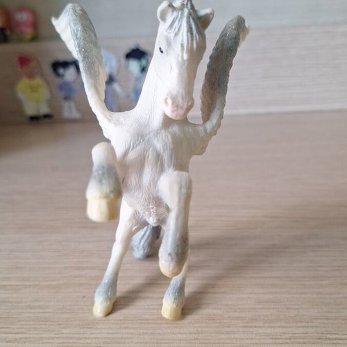 Shleich collectible Pegasus figurine, grey details with glitter