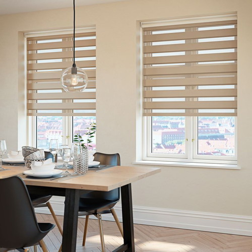 Story Roman Roller Blind with Double Pattern 80x180cm Light Brown New