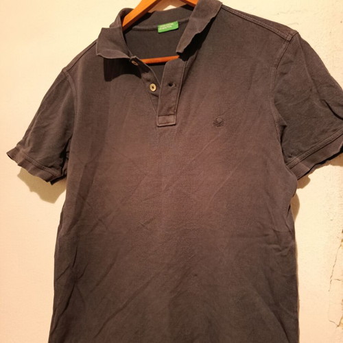 Benetton men's polo shirt medium used, dark blue