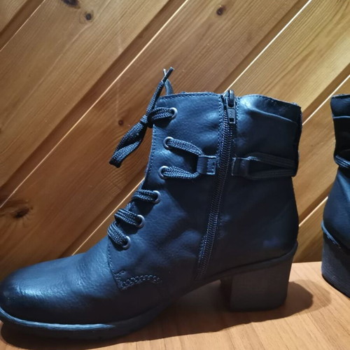 Rieker ankle boots with fur No39 new, narrow fit, black
