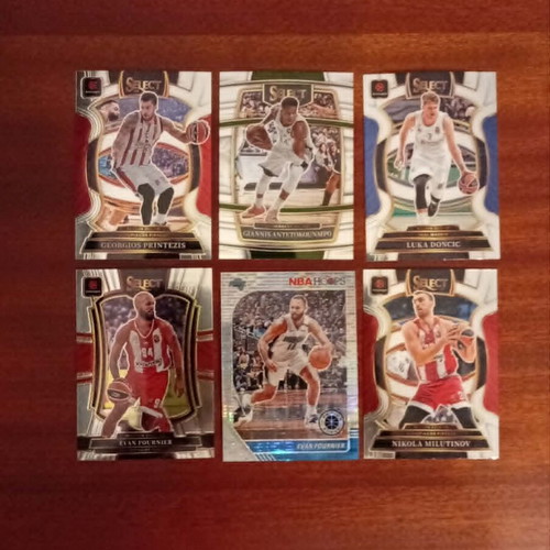 Olympiakos 6 basketball cards lot Doncic-Giannis