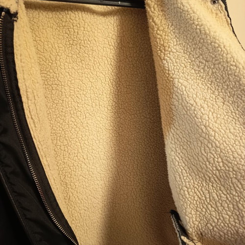 Shein leather jacket with beige lining like new, black