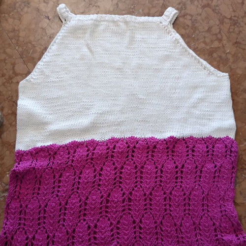Summer blouse handmade cotton large extra large, white and pink