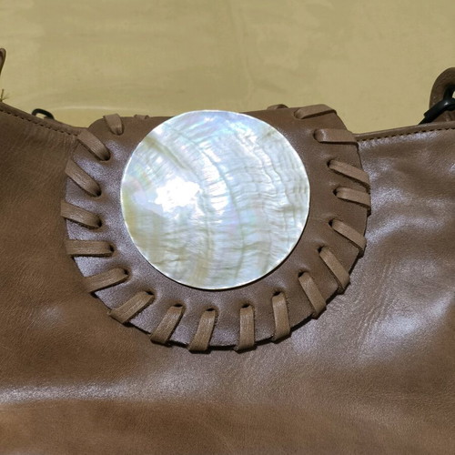 Lois Caron leather shoulder bag like new brown
