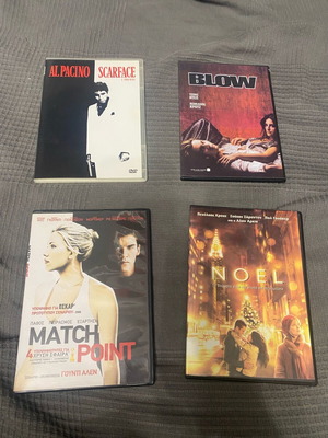 Scarface, Blow, Noel, Match Point DVDs used, pack of 4