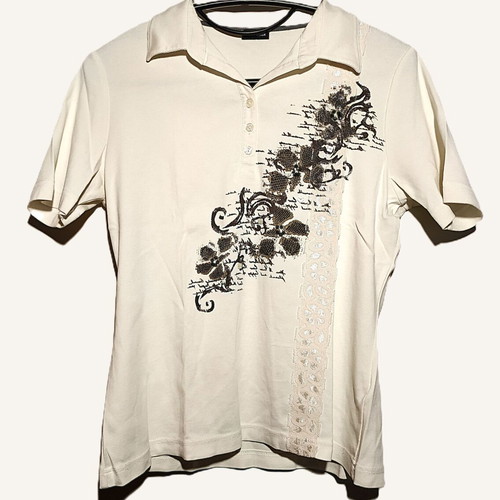 Gerry Weber women's polo used, short sleeve, size Medium, white