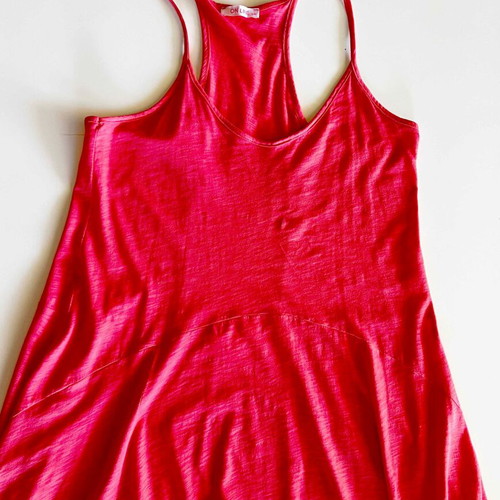 On Line long coral dress like new, cotton, size Small/Medium