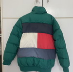 Tommy Hilfiger puffer jacket used, blue and green