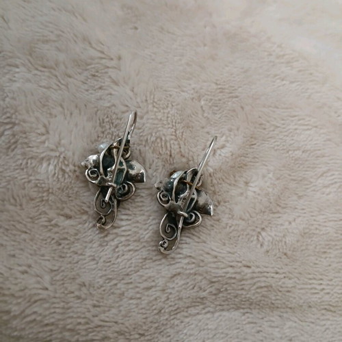 Vintage silver 925 earrings with genuine pearls like new