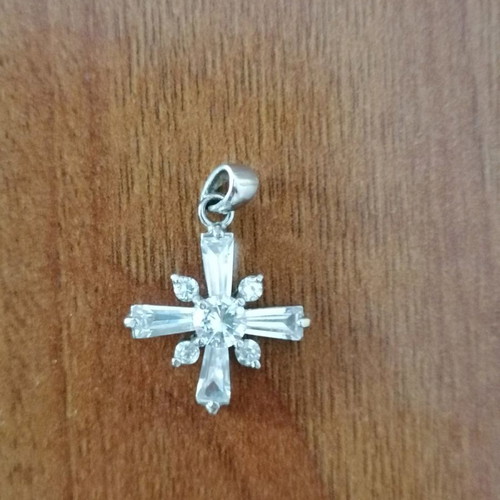 Silver cross 925 with zircon and silver chain 925 new