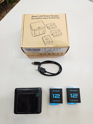 OHZHAO 2580mAh комплект 2 батерии για GoPro Hero 12/11/10/9 με 3-καναλικό USB-C φορτιστή