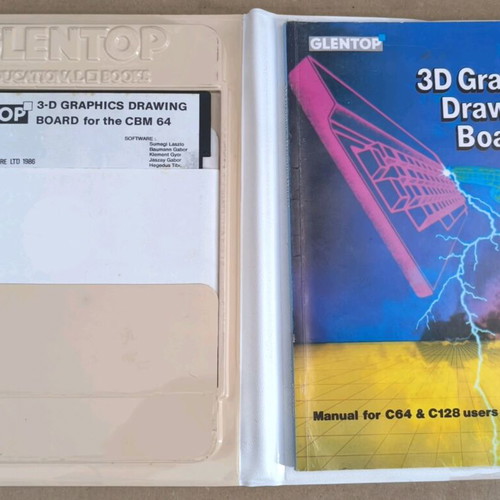 Commodore 64 3D Graphics Drawing Board used (Glentop, Commodore Disk, Clam Box)