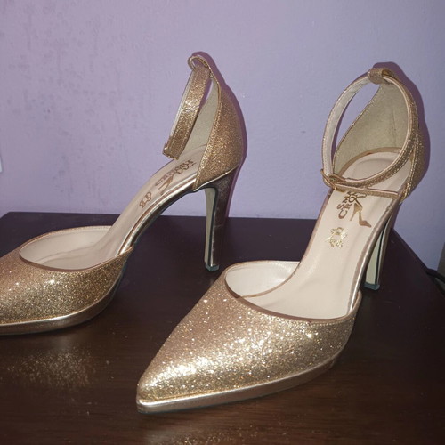 Smart Cronos heels size 37 new, pink gold glitter