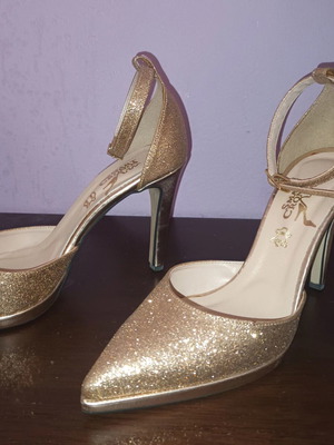 Smart Cronos heels size 37 new, pink gold glitter