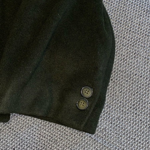 Martens Wool Coat L-XL Used, Dark Green, Italian Origin