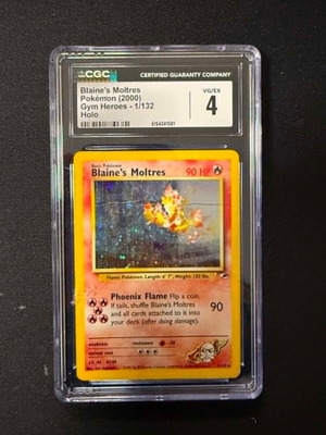 Pokemon Blaine's Moltres #1 Gym Heroes CGC 4 card new