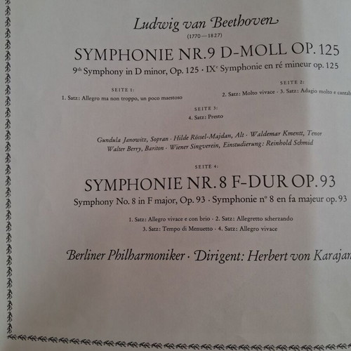 Beethoven 8th & 9th Symphony 2 LP box set used, Deutsche Grammophon
