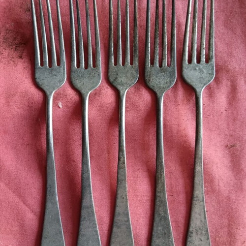 Vintage collectible forks set of 10 used, very old