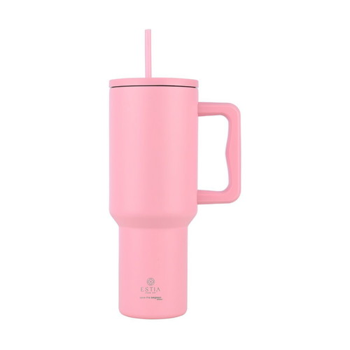 Stainless Steel Thermos Bottle BPA Free 1.2lt Blossom Rose with Straw and Handle new