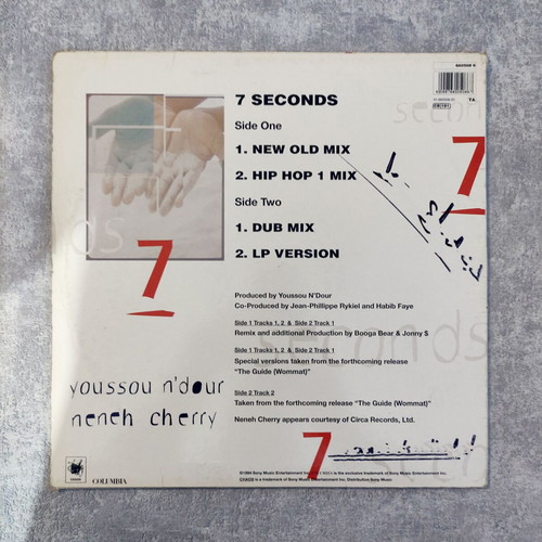 7 Seconds 12'' Vinyl by Youssou N'Dour & Neneh Cherry used, electronic