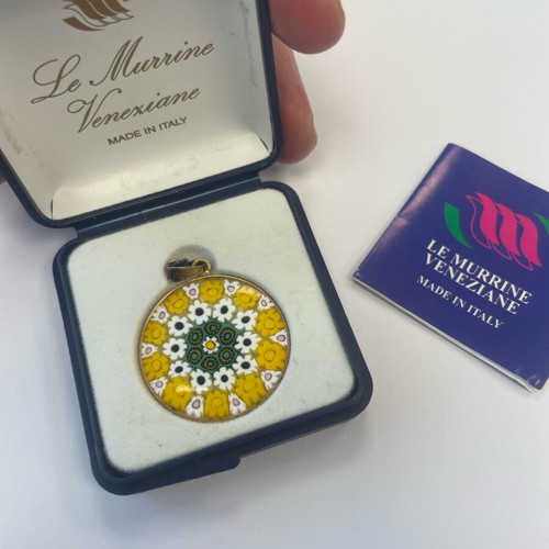 Murano Murrine Veneziane Necklace with 925 Silver New
