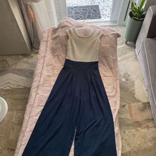 Le Vertige jumpsuit like new, beige and blue, size M