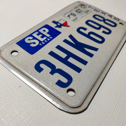 Texas motorcycle plate used, genuine from America