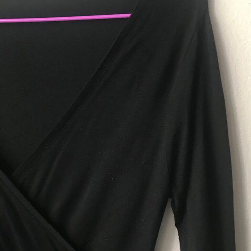 Black wrap dress knee-length with long sleeve like new