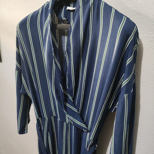 Mango suit women's jumpsuit like new, size Large, blue stripes