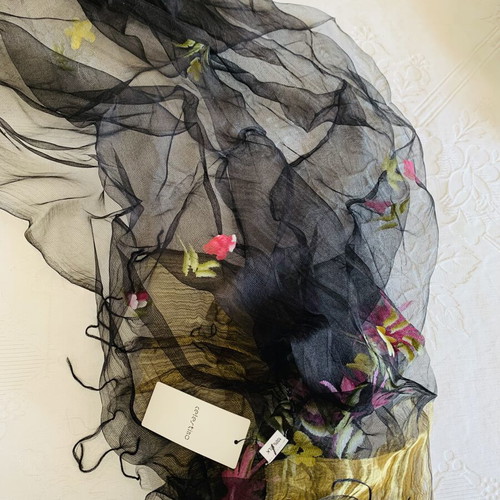 Silk Scarf Celestino new with tags, black multicolor floral