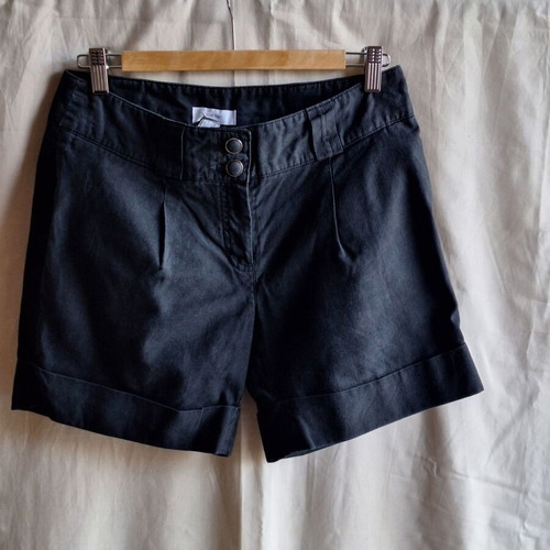 Mango Suit Black Linen Blend Tailored Shorts Small like new
