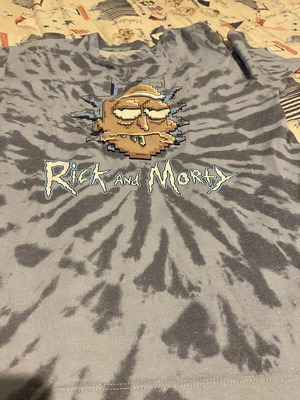 Rick n Morty shirt used, size XS fitting medium, blue, Pull & Bear