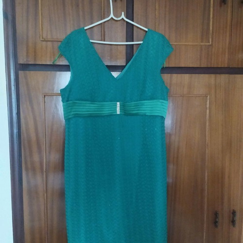 Green dress used, size 56, excellent condition