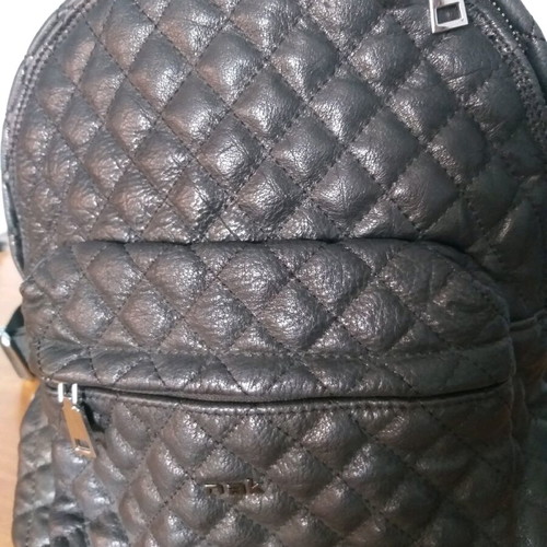 Nak leather quilted packpack like new, black