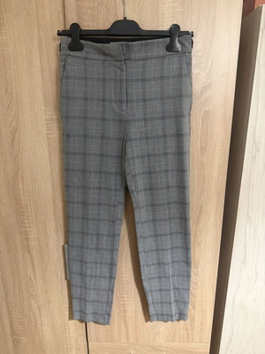 Zara straight-leg pants like new, size S, black and grey