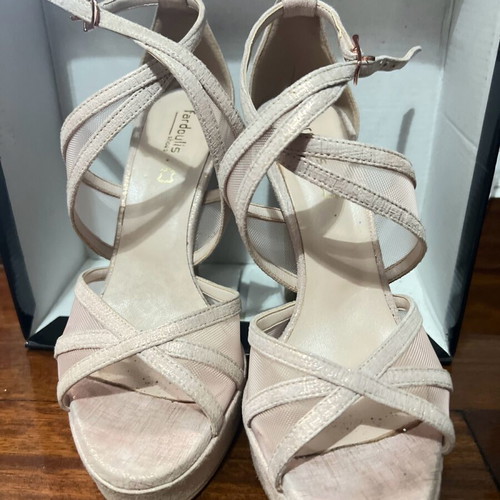 Pink gold sandals like new, size 37